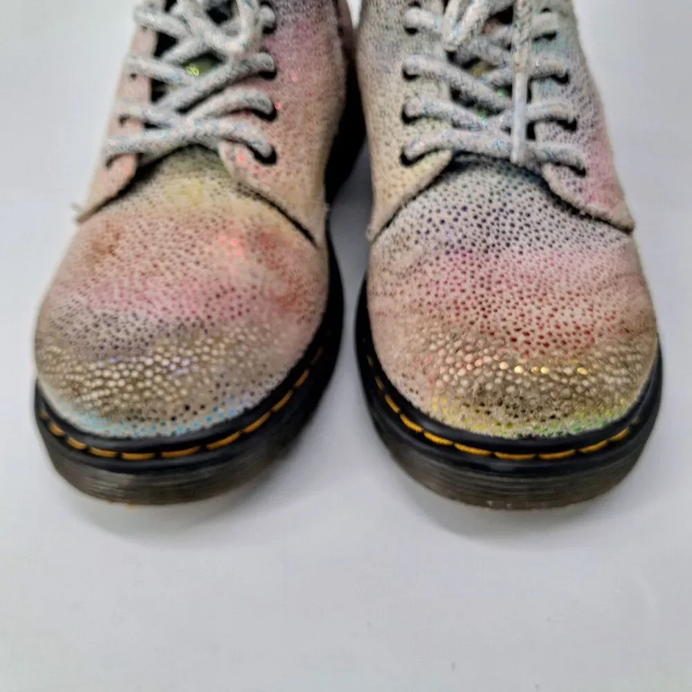 Dr Martens 1460 Pascal J Youth 11 Iridescent Glitter Rainbow Boots